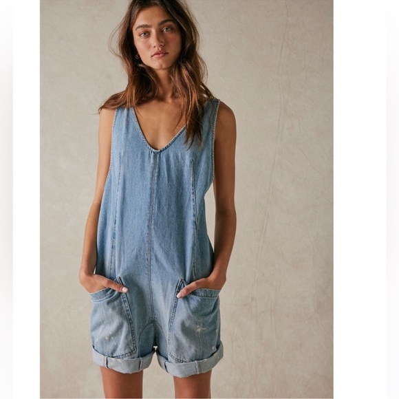 Free people we the free high roller shortall overalls color “bright eyes” xsmall - Picture 2 of 12